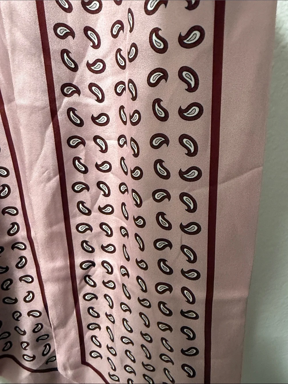 J. Crew 100% Silk Pink Paisley Scarf Head Wrap Headband NWT One Size